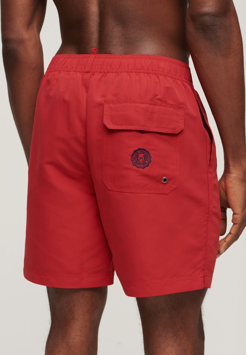 Superdry Gerecyclede polo zwemshort 43 cm Heren Zwembroeken Rood