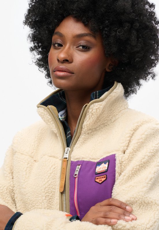 Superdry - Vintage retro fleecetrui met halve rits - Dames - Truien