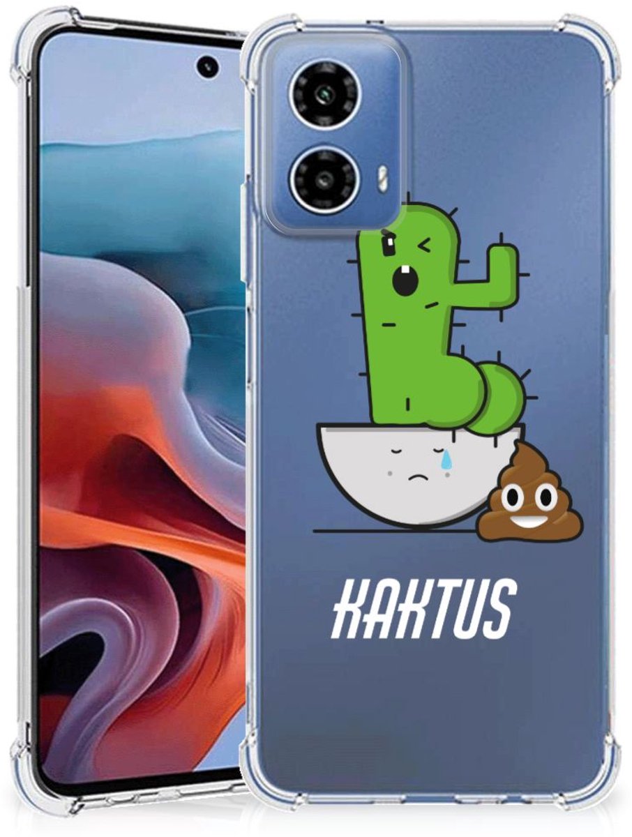 Motorola Moto G34 Stevig Bumper Hoesje Cactus Poo