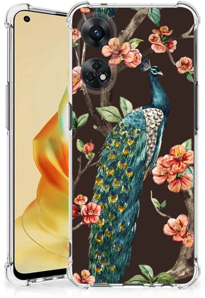 OPPO Reno8 T 4G Case Anti-shock Pauw met Bloemen