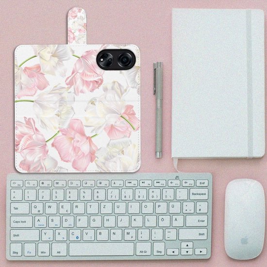 Coque Téléphone OPPO A98 5G PU Premium Housse pour Belles Fleurs Cadeau d'anniversaire Petite Amie