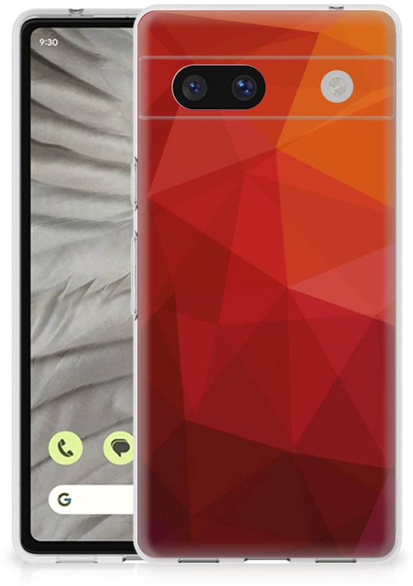 TPU Hoesje voor Google Pixel 7A Polygon Red