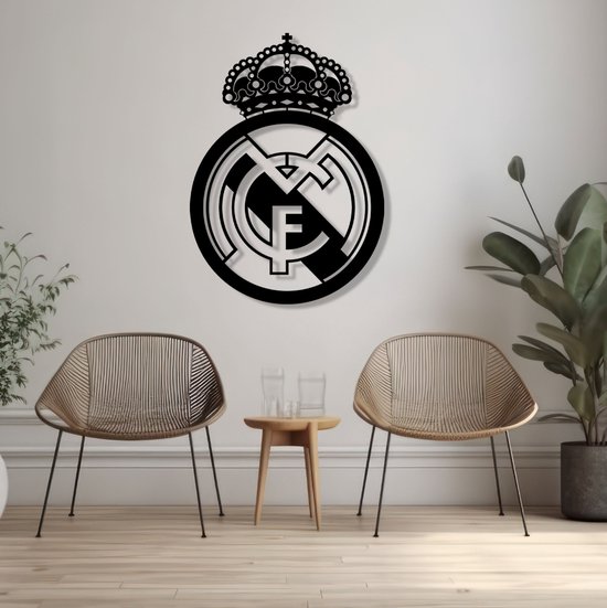 Real Madrid - Décoration murale Voetbal- Décoration murale métal - Décoration murale métal - Décoration murale - Logo Real Madrid - Panneau mural - Salon