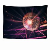 Ulticool - Tapisserie Discobol Discolamp Discoball Discolight - 200x150 cm - Groot tapisserie - Affiche - Argent Or Rose