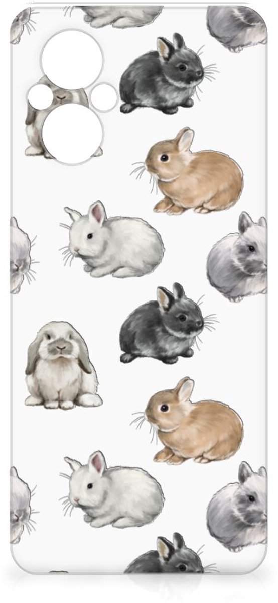 TPU Hoesje voor OPPO Reno8 Lite Konijntjes