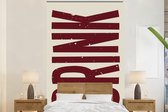 Behang - Fotobehang Rood - Vintage - Decoratie - Japandi - Breedte 225 cm x hoogte 350 cm
