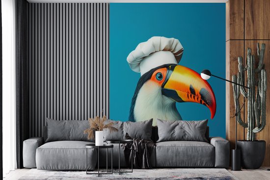 Behang - Fotobehang Toekan - Papegaai - Vogel - Koksmuts - Breedte 160 cm x hoogte 220 cm