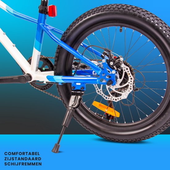 Verdant Bike Kinderfiets voor jongens, 20 inch Wit Blauw Oranje, wielmaat te kiezen uit 6 versnellingen Shimano van 6 tot 10 jaar in hoogte verstelbaar van Verdant Bike — afbeelding 2