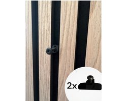 2x m5 bout clipje voor akoestisch wandpaneel - Akupanel - Akoestische panelen - Inwendig schroefdraad - 10 tot 12 mm ruimte tussen de latten - Inclusief 20mm m5 bout