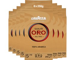 Lavazza Qualità Oro Filterkoffie - Gemalen Koffie - 100% Arabica Bonen - Intensiteit 5/10 - 8 x 250 gram