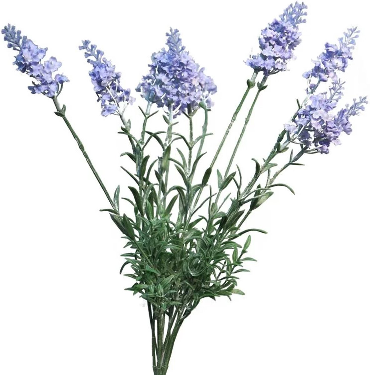 Bellatio Design kunstbloemen bosje Lavendel / Lavendula - 40 cm - blauw/paars - kunst zijdebloemen Lichtblauw