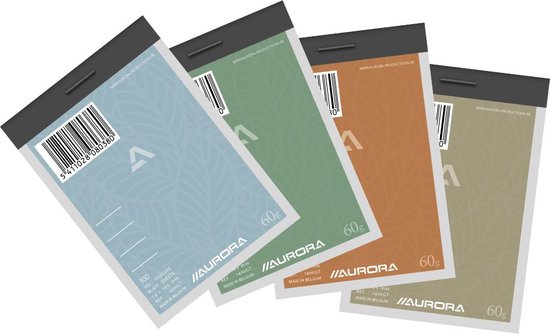Bloc-notes Aurora - 74 mm x 105 mm - Ligné - A7 - 10 pièces - 60 g - 100 feuilles - 10 pièces