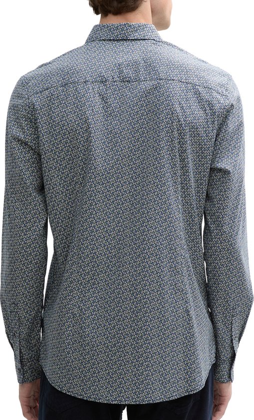 Tom Tailor - Lange mouw overhemd - Mannen - M - Dark Navy - Katoen - 1045935