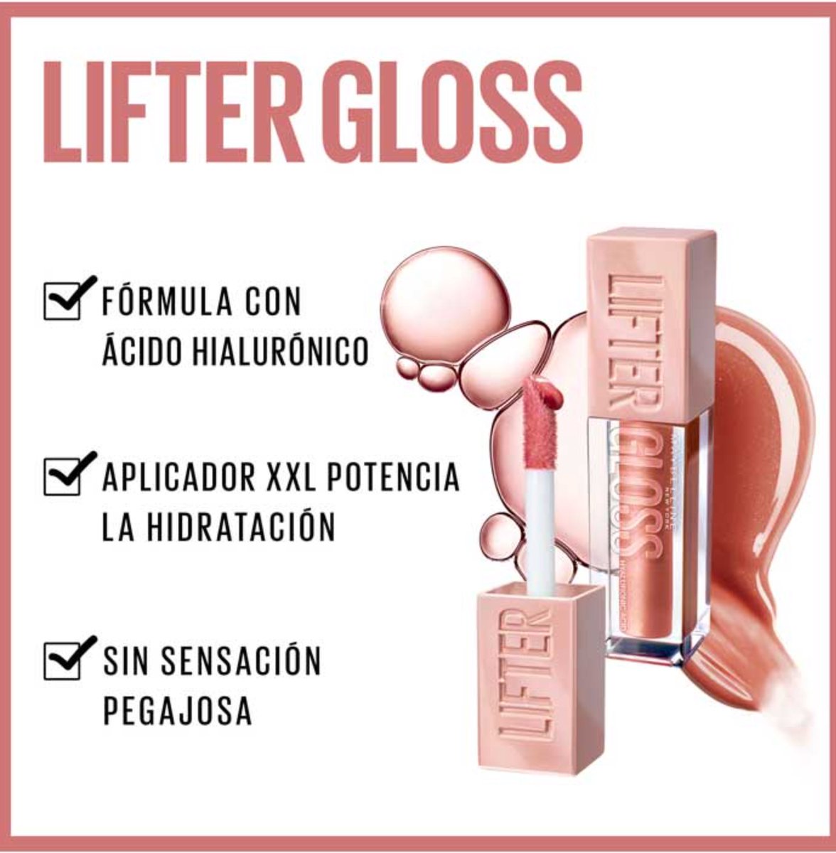 Maybelline New York - Lifter Gloss Lipgloss - 2 Ice - Glanzende Lipgloss - Verrijkt met hyaluronzuur - 5,4 ml — cadeau in Verzorging - foto 4