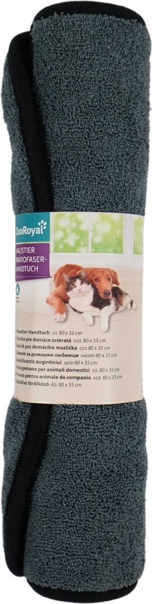 Zooroyal huisdier handdoek grijsblauw 80 x 35 cm set 4 stuks van Zooroyal — afbeelding 5