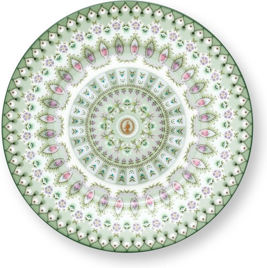 Pip Studio Lily & Lotus Light Green Gebaksbord - 17cm - Porselein - Vaatwasserbestendig - Groen