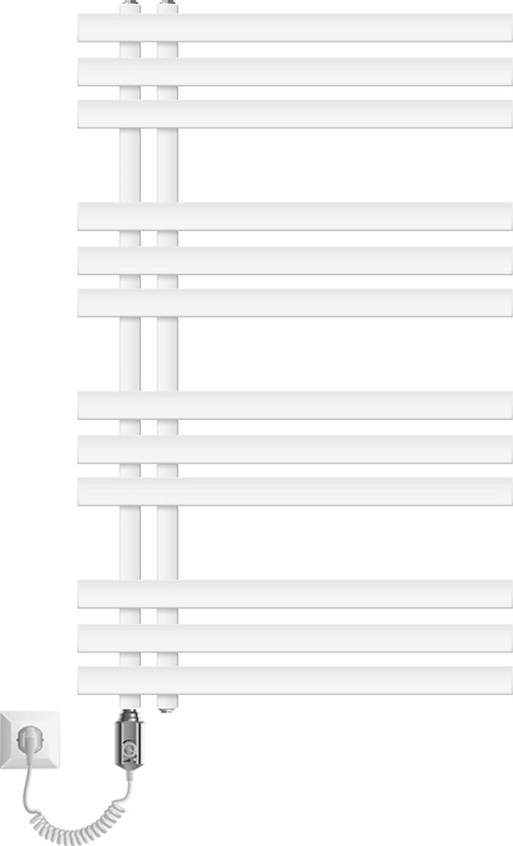 Badkamer radiator met verwarmingselement 300W 600x1000 mm Wit LuxeBath
