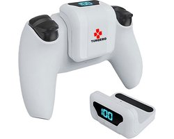 Turqero oplaadbare batterij geschikt voor PS5 controller - PS5 oplaadstation - Playstation 5 accessoires - draadloos - 1800 mAh accu - met smart indicator