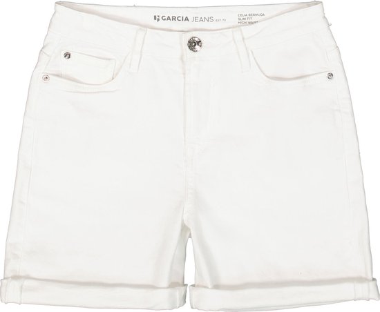 Witte Garcia denim bermudashorts met omslag aan de onderkant.