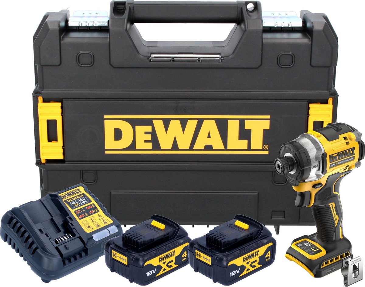 DeWalt DCF 860 M2T accu-slagmoersleutel 18 V 282 Nm 1/4" borstelloos + 2x accu 4,0 Ah + oplader + TSTAK