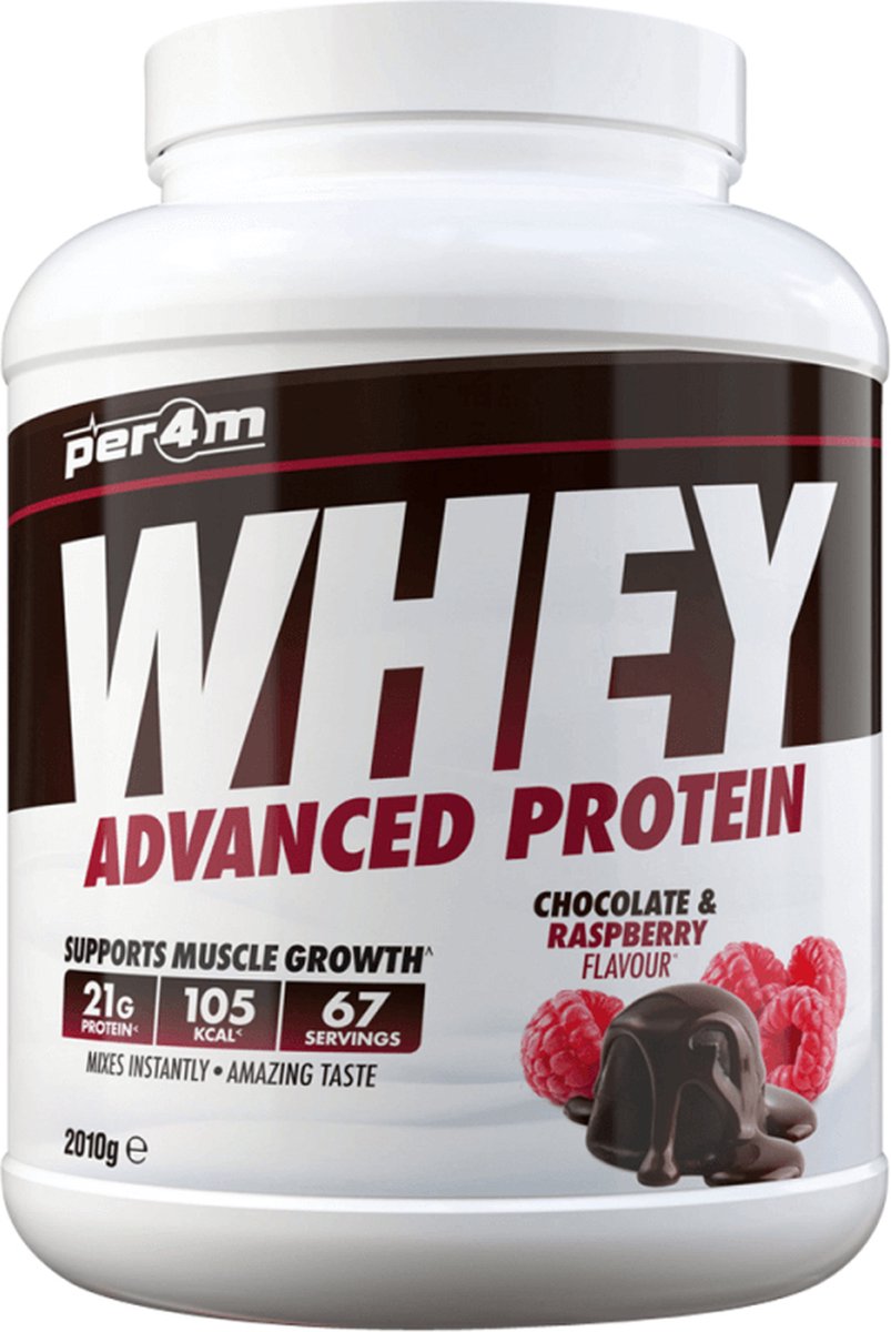 Per4m Whey Advanced Protein (2010g) Chocolate & Raspberry - Eiwitten - Wei-eiwit Mix