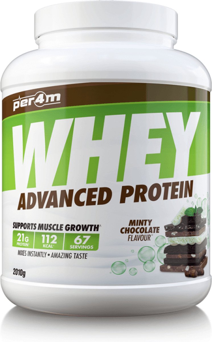 Goedkoopste Per4m Whey Advanced Protein (2010g) Minty Chocolate - Eiwitten - Eiwit Mix