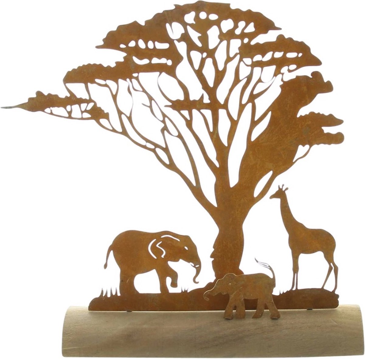 Roest metalen Safari Silhouet op Houten Voet