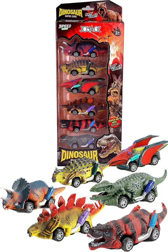 Dinosaurus auto speelgoed jongens 6st - Jurassic Speelgoed autos jongens speelfiguren - Peuter speelgoed 1 jaar Kleuter speelgoed 2 jaar - Dino speelgoed auto Dinosaurus speelgoed 3 jaar kinderen - Jongens speelgoed 4 jaar - Meisjes speelgoed 5 jaar