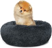 Bol.com Hondenmand of Kattenmand Pluche Kussen Bed - Maat S - 40cm - Donkergrijs - Geschikt Voor Een Kleine Hond Of Kat Tot 25 kg aanbieding