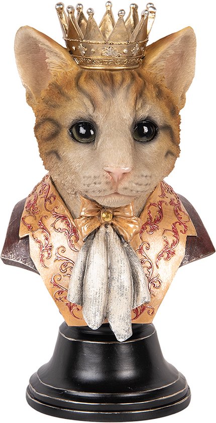 Clayre & Eef Image de décoration Chat 37 cm Marron Plastique