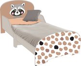 Racoon Kinderbed - Houten Peuterbed - Formaat 60x77x143 CM - Geschikt voor Matras 70x140 CM - Makkelijke montage - Kinderkamer - Matras niet inbegrepen
