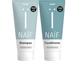 Naïf Shampoo & Conditioner Voordeelset – Alle Haartypes – Zonder SLS/SLES & Siliconen – Vegan – 2x200ml