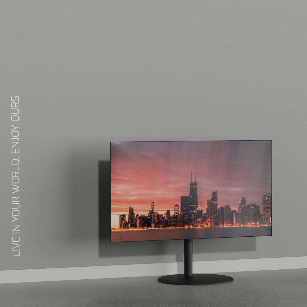 TV vloerstatief SPHERE 60 Design Tv standaard Trendy Zwart Staal 32-65” - MULTIFEED VESA 100x100 t/m 400x400