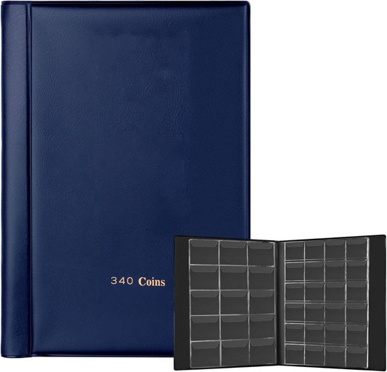LNGJIN Set van 480 albums uit de collectie van Monete, verzamelmap voor Mones, 3 x 3 cm, 1,2 x 1,2 muntenvakken voor verzamelaars, zwart