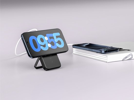 Coque transparente iPhone 11 + Power Bank 5000 mAh Magsafe Swissten Zwart