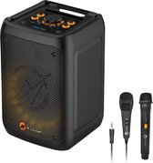 N-GEAR Flash Banger 777 - Karaoke Set met 2 Microfoons - Bluetooth Party Speaker - 160W - Lichtshow - Zwart