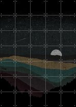 IXXI Moonrise, Florent Bodart - 100 x 140 cm - Gratis ophangtool - Grote wanddecoratie en posters - Illustraties, Digitale Kunst, Minimalistisch