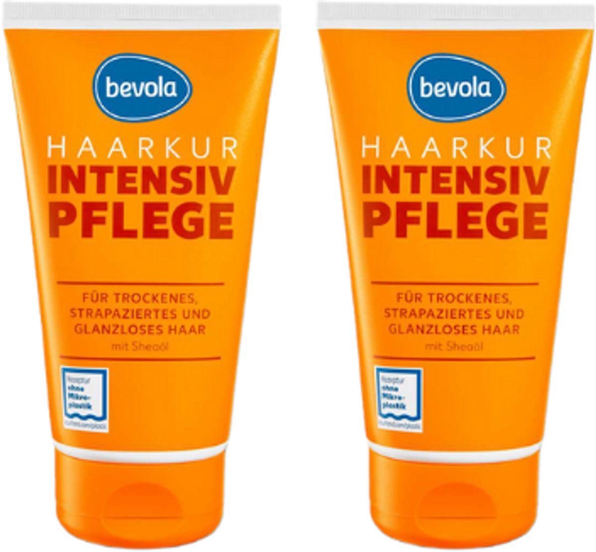 Bevola Haarkur Intensieve Verzorging | 2x 150 ml Multipack - Verzorgende Haarkur voor droog, beschadigd en glansloos haar - Haarkur met Shea-olie