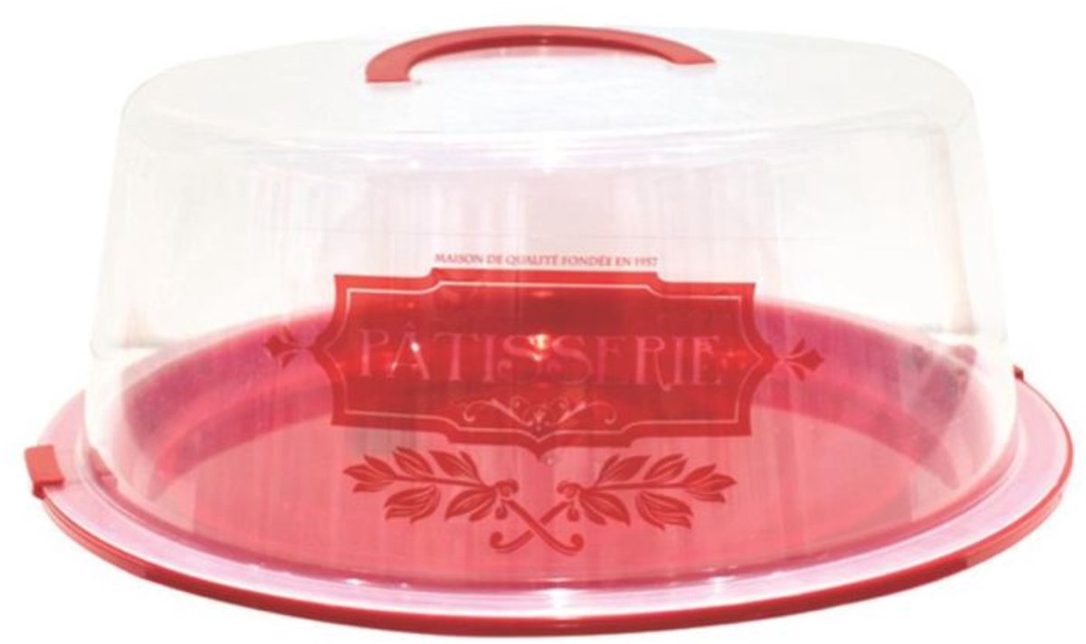 Taartdoos met Deksel – Rood – Patisserie – Ø30.5 cm – Ideaal voor Bewaren en Vervoeren van Taarten