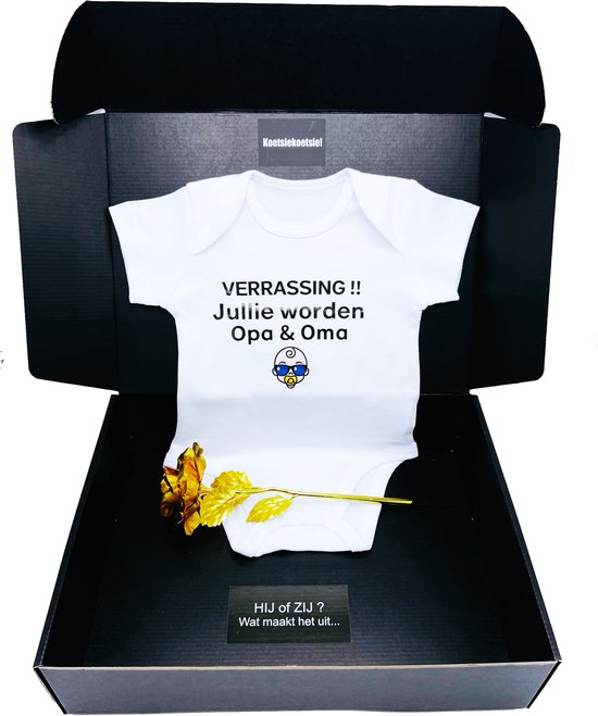 Zwangerschapsaankondiging - jullie worden opa en oma, zwangerschapsaankondiging op een romper - rechtstreeks als cadeau mogelijk van VLNABO. — afbeelding 4