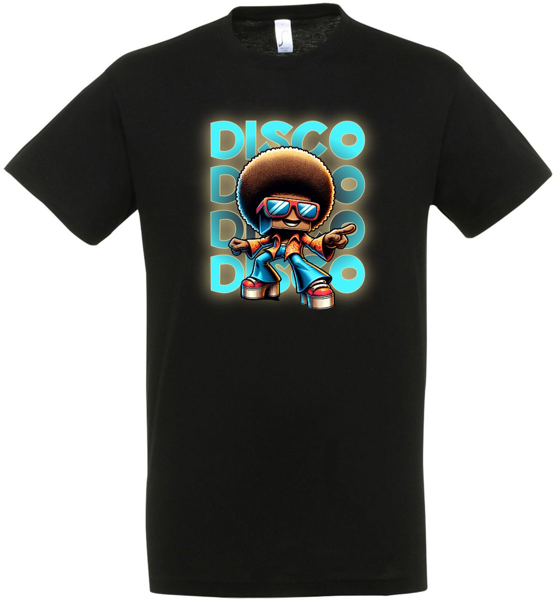 Disco T-shirt– Disco – Zwart – Jaren 70/80 – Carnaval – Disco T-shirt Unisex – Disco T-shirt Heren – Feest cadeau – Verkleed T-shirt - Party – Grappige shirt - Foute Party – Maat S