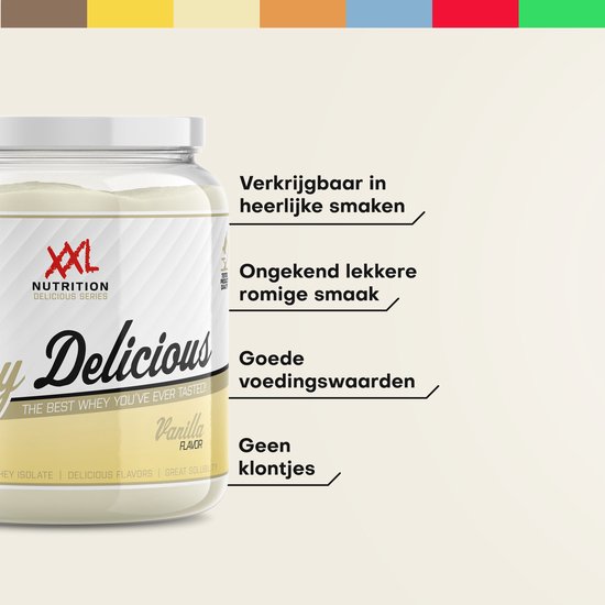 XXL Nutrition - Whey Delicious - Aardbei - Eiwitpoeder - 450 g van XXL Nutrition — afbeelding 2