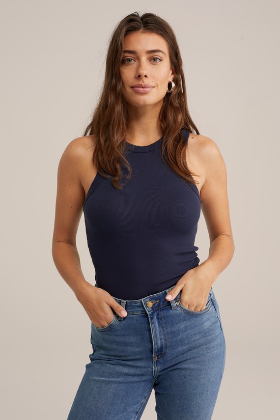 WE Fashion Débardeur femme côtelé