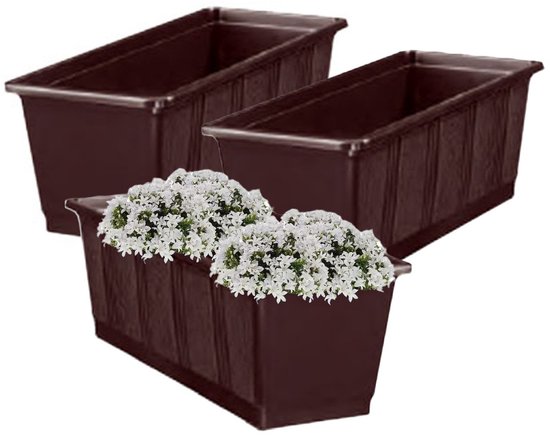 KOTARBAU® Fioriera in legno per balcone 60x18x15cm Marrone