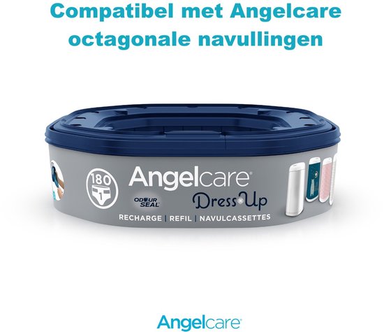 Angelcare Dress Up - Wit Luieremmer - Met OdourSeal™ Technologie & Navulcassette - Personaliseerbaar met Hoezen