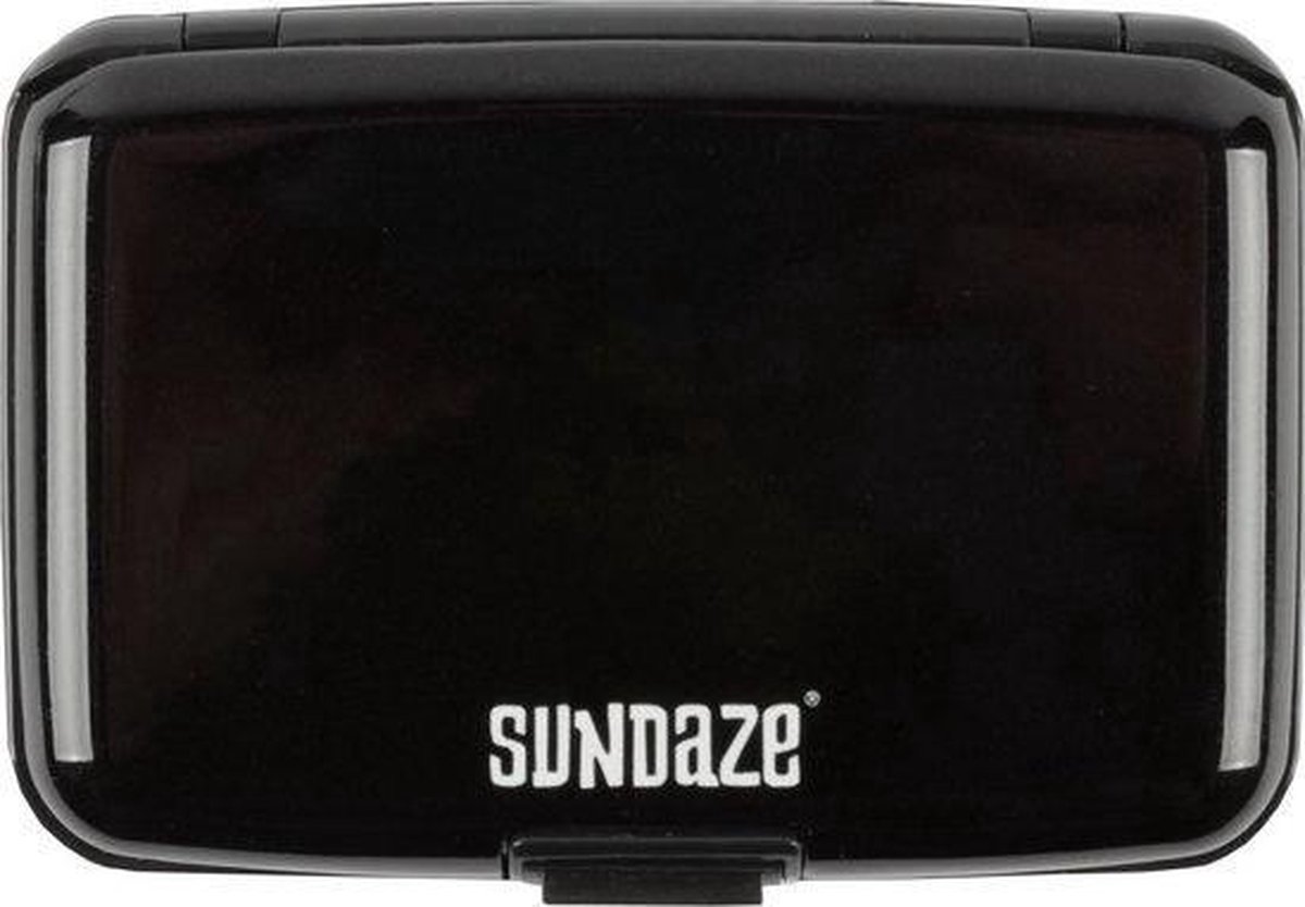 Sundaze - Pasjeshouder Reisartikel - Aluminium - Zwart - 11x7.6x1.8cm