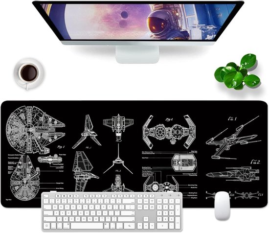 Grote Zwarte Gaming Muismat - XL Bureau Mat 800x300mm - Professionele Gamer Muismat - Desk Pad voor Computer en Toetsenbord - Gaming Accessoire