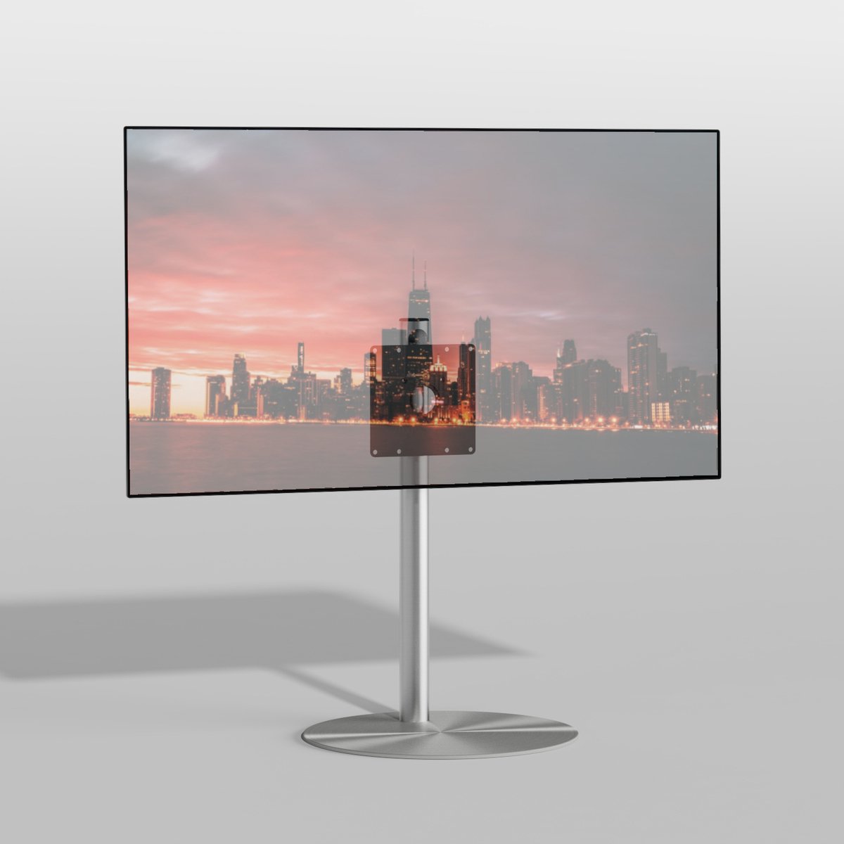 TV vloerstatief SPHERE 80 Design Tv standaard Trendy geborsteld RVS 32-65” - VESA 200x200