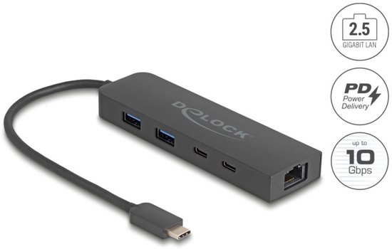 DeLOCK 64110 interface hub USB 3.2 Gen 2 (3.1 Gen 2) Type-C 10000 Mbit ...