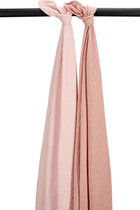 Meyco Baby Uni swaddle - 2-pack - pre-washed hydrofiel - soft rose/rose - 120x120cm